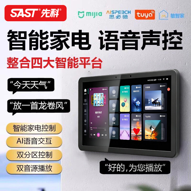 先科G7智能AI嵌入式吸顶音响蓝牙控制器商用家用主机天花吊顶喇叭 - 实物图