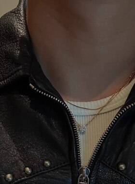 925银 镀k金 四爪卡di亚同款 真钻单条钻链 叠带bi备 erd项链圣诞