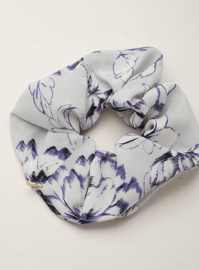 L.Bardeen 100%桑蚕丝真丝发圈纯色宽边大肠发绳法式设计发饰