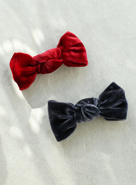 L.Bardeen蝴蝶结发饰后脑勺头饰潮发夹真丝丝绒多色鸭嘴夹丸子头