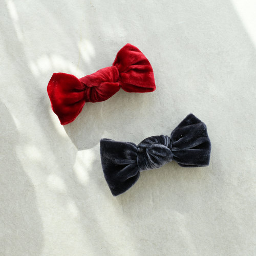 L.Bardeen蝴蝶结发饰后脑勺头饰潮发夹真丝丝绒多色鸭嘴夹丸子头