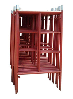 红色四杠梯架加厚碳钢门式活动建筑梯式搭架蓝色移动脚手架可移动