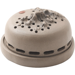 紫砂香炉仁者乐山盘香炉家用室内陶瓷香薰沉檀香熏香创意中式礼品