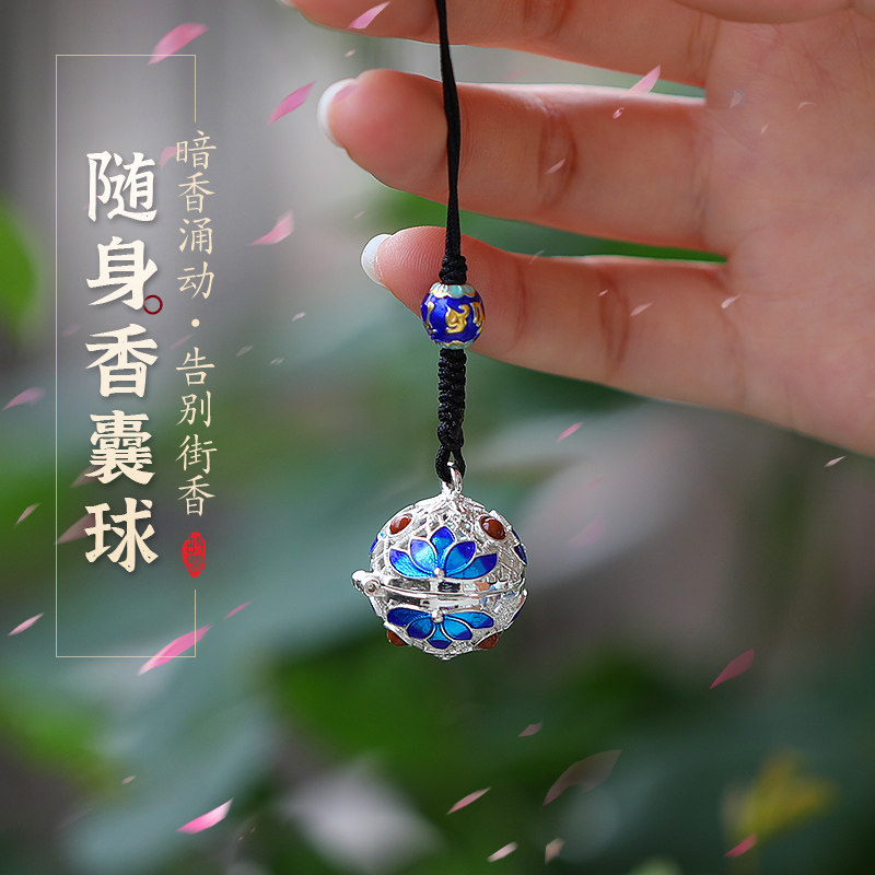 小号古风球吊随身佩戴镂空香薰图片