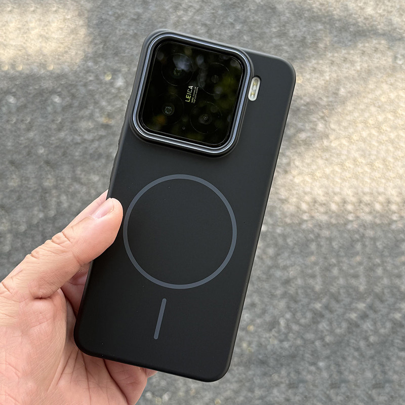 Beats同款黑武士Magsafe细圈强磁吸无线充电适用小米15手机壳15pro磨砂高级14/13商务奢华超薄亚克力硬外套男