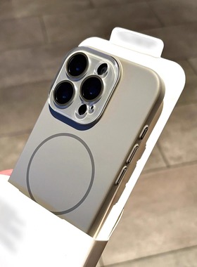 直接封神~~高级灰调美学钛灰色水晶镜头Beats同款细圈磁吸适用苹果16ProMax手机壳iPhone15/14plus薄13柔润12