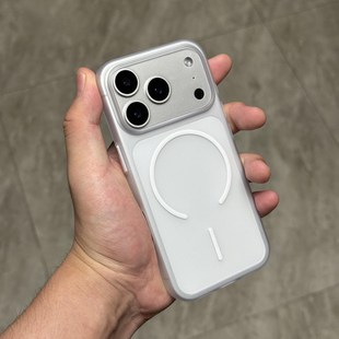 14plus冰雾iPhone13 高级感极简透白Beats细磁吸金属按键半透肤感磨砂适用17苹果16proMax手机壳15 必冲