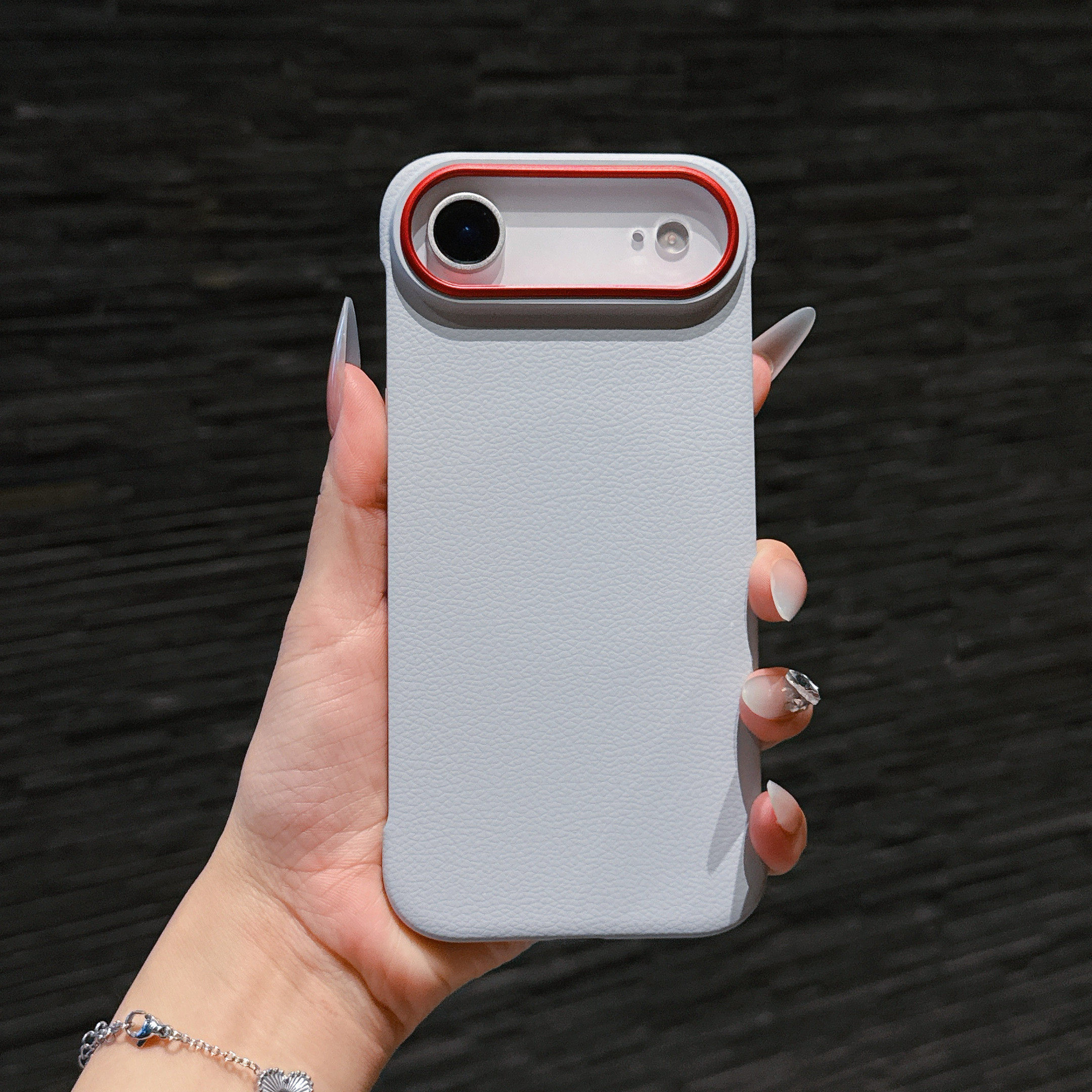 荔枝皮纹半包无边框硬套散热苹果Air手机壳适用小米iPhone17promax轻奢16/15ultra超薄14pro大孔个性k90/80新