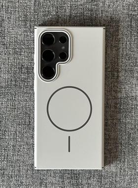 Beats同款白月光细圈Magsafe磁吸无线充电适用三星S25/s24Ultra手机壳s23+磨砂高级s21/2FE超薄Note20硬外套+