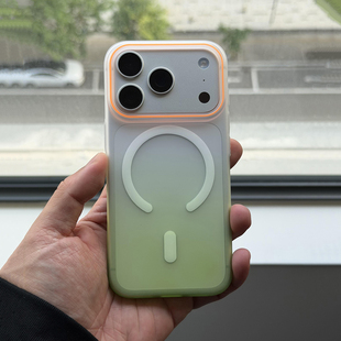 12mini透明XRs薄78 15plus硬14亚克力13 se文艺小清新 渐变冰雾磨砂磁吸适用苹果17Promax手机壳iPhone16 个性