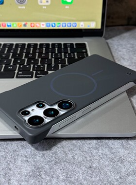 Beats细圈磁吸无边框散热超薄硬适用三星S25Ultra手机壳磁吸充电s24FE炭灰色s23+新款半包大孔s22外套Edge男P