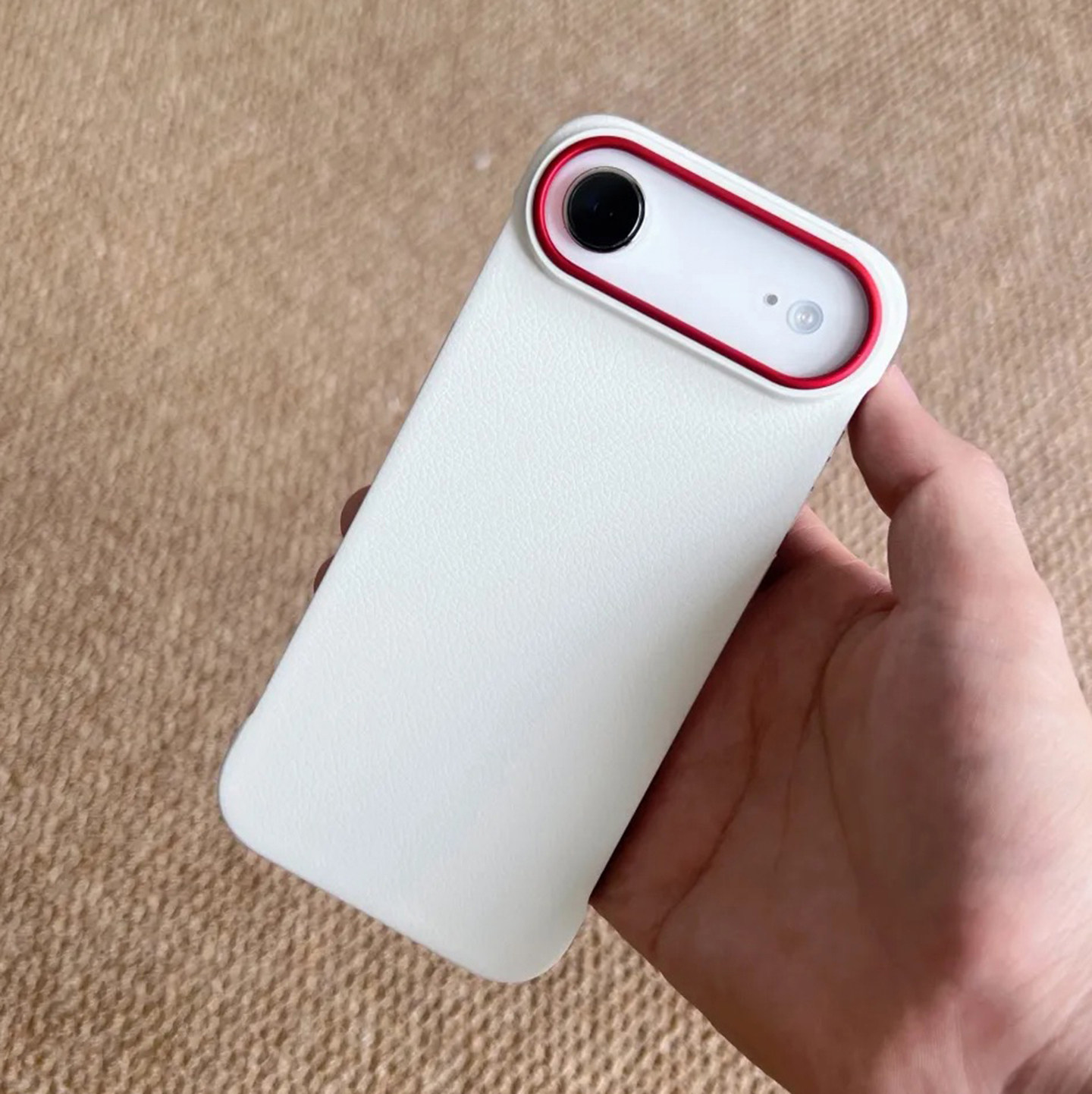 苹果Air荔枝皮纹无边框超薄裸机感半包散热适用iPhone18promax手机壳磁吸新17pro硬16高级感奢华1543极简高档