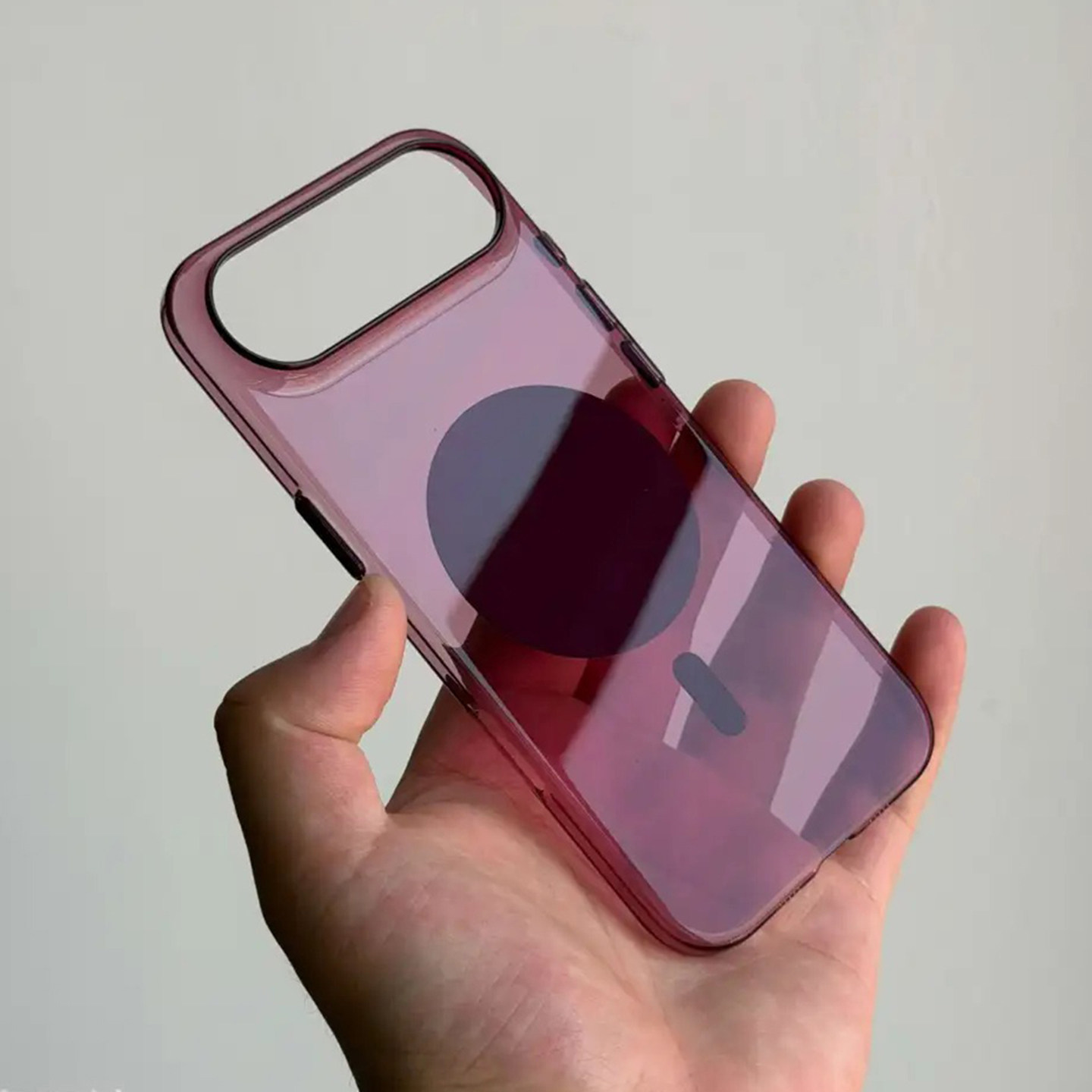 勃艮第酒红官网同款波板糖磁吸冰透pc适用苹果Air手机壳iPhone18promax不发黄17pro金属16/15promax透明超薄+
