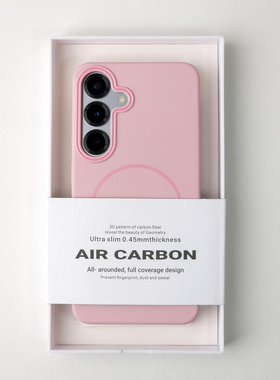 唯美浪漫樱花粉适用三星s25手机壳S24Ultra同款Beats细圈磁吸充电s23FE极简s21FE亚克力PC硬Note20Ultra薄s22