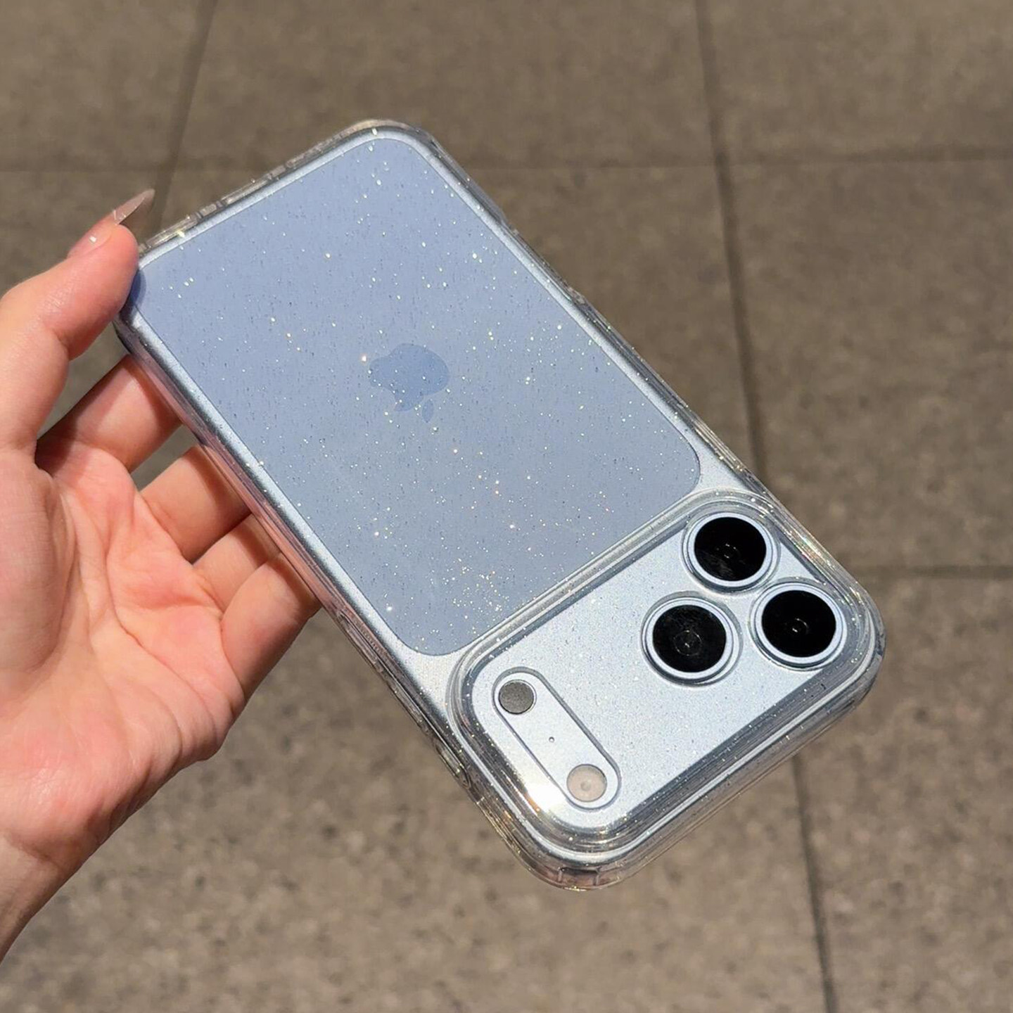 苹果18promax冰川蓝闪粉透明硅胶软壳适用iPhone18Pro全包防摔17少女感小清新17promax轻奢个性创意男女潮套+