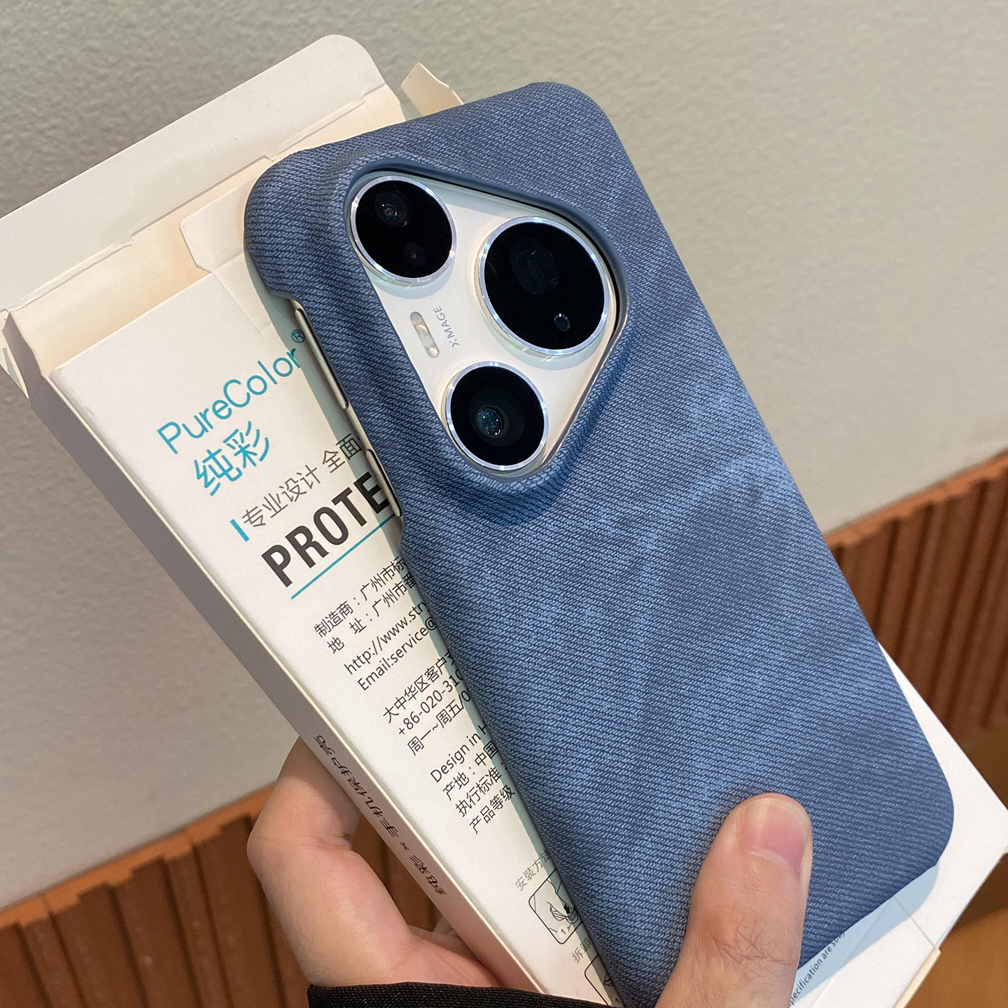 港风复古牛仔纹磁吸布料纹理防滑