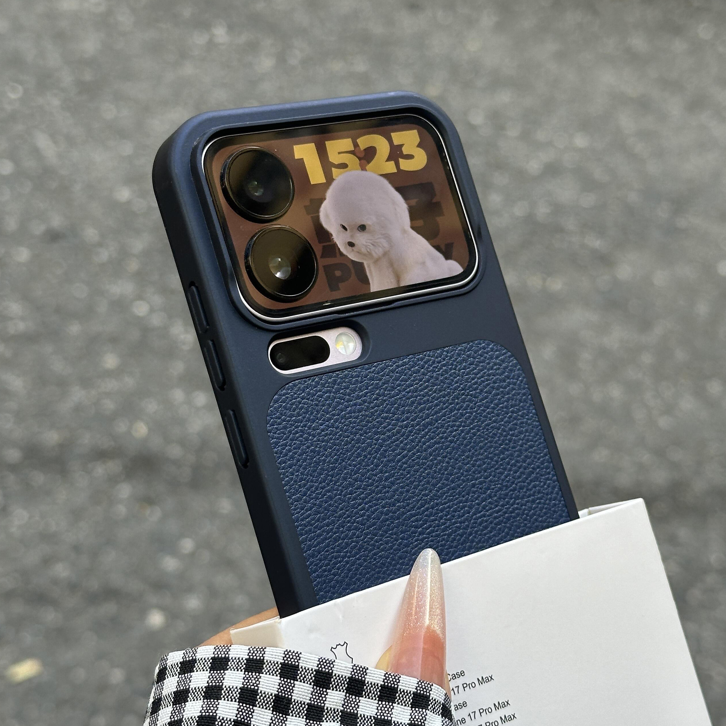 宝蓝色秒变17电镀荔枝皮纹相机磁吸充电亚克力硬适用小米17promax手机壳17Pro高级轻奢极简纯色全包防摔潮女+