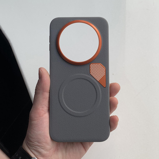 7小米17Ultra 荣耀magic8 154红米K90p 60pro 轻奢风金甲磁吸散热荔枝皮纹防滑适用华为mate80pro手机壳70air