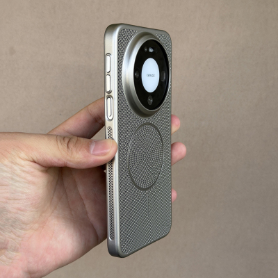 钛金属漆电镀细磁吸蜂窝散热网壳适用华为mate80苹果小米17promax手机壳15/14plus华为mate70/60pro+薄pura硬