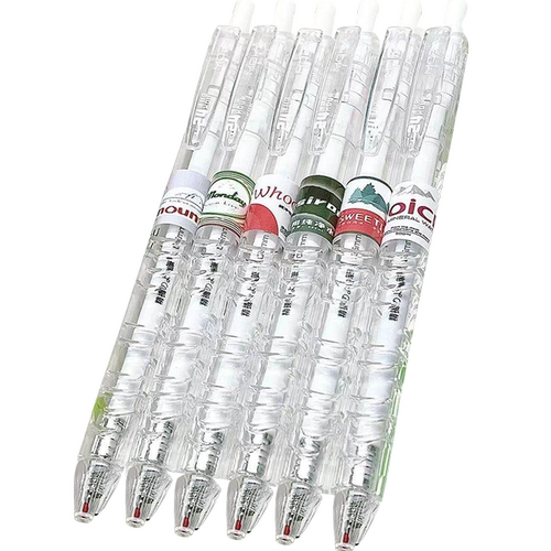 moka矿泉水宝特瓶按动笔ins风高颜值中性笔中小学生0.5mm速干刷题黑笔ST头简约考试专用笔