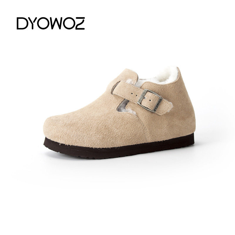 东园物作冬季新款真皮加绒保暖时尚雪地靴毛毛勃肯鞋,女鞋,时尚雪地靴,淘宝优惠券,粉丝福利购,淘宝优惠卷