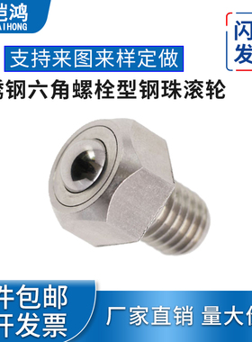 BCHL 钢珠滚轮 六角螺栓型 万向滚珠 球型脚轮M5~M20 KH312 现货