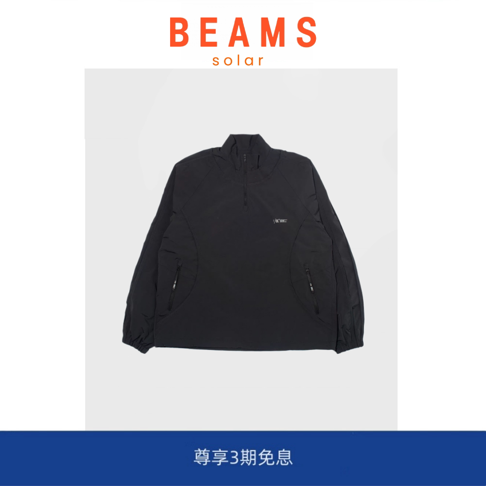 【SOLAR BEAMS】日系小众半拉 褶皱尼龙立体剪裁户外运动夹克外套