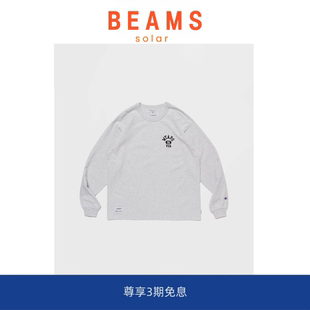 BEAMS日系联名重磅休闲宽松百搭印花情侣长袖 SOLAR T恤 现货