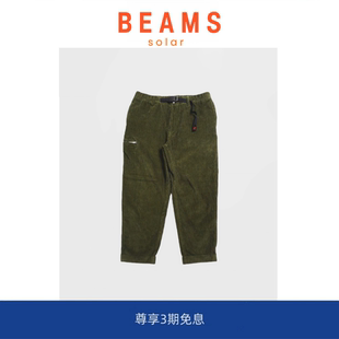 日系PLUS与小人奔跑冬加厚灯芯绒宽松锥形九分裤 BEAMS SOLAR