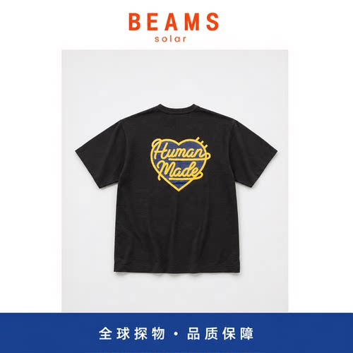 【SOLAR BEAMS】潮牌爱心图案竹节棉数码印花短袖男女同款T恤