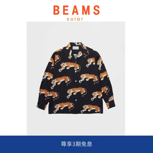 【现货】SOLAR BEAMS 21AW TIM LEHI 老虎夏威夷休闲长袖衬衫男女