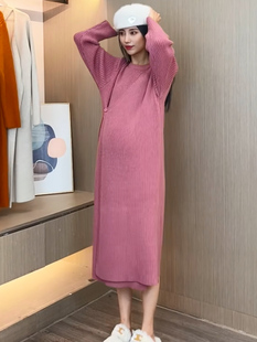 孕妇秋装连衣裙2023时尚韩版宽松百搭小个子宽松潮妈显白气质秋冬