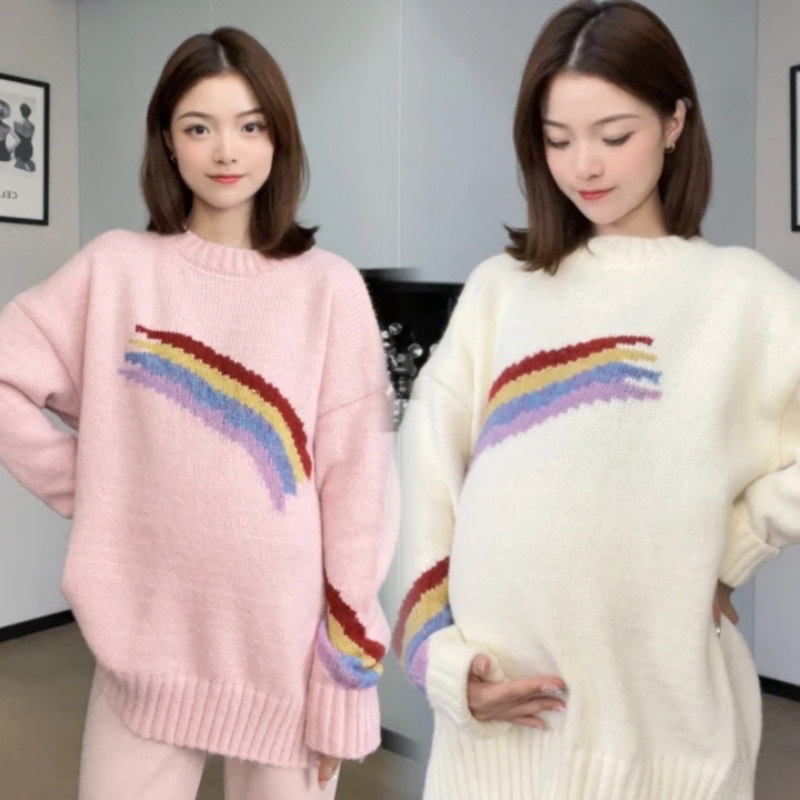 孕妇装2023新款套装上衣宽松减龄时髦毛衣阔腿裤秋冬装两件套加绒