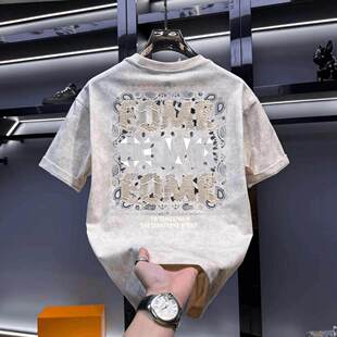 复古扎染上衣男女款 品牌出口外贸撤回尾货专柜～纯棉短袖 T恤时尚