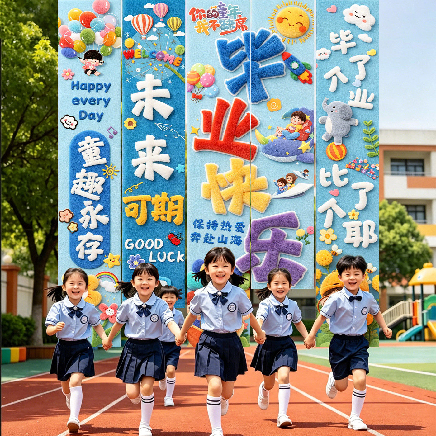 毕业季教室场景装饰挂布气球幼儿园小学背景墙黑板布置氛围感条幅