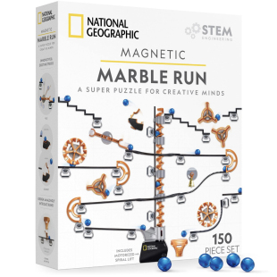STEM国家地理建构磁石滚珠Magnetic Marble Run创意迷宫益智玩具
