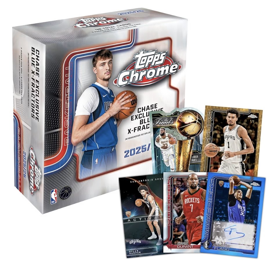 篮球25-26Topps NBA Chrome 蓝折Mega Box球星卡 弗拉格文班亚马,模玩/动漫/周边/娃圈三坑/桌游,收藏卡牌/卡片,淘宝优惠券,粉丝福利购,淘宝优惠卷
