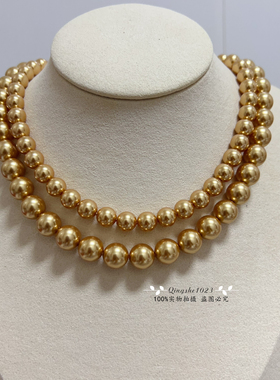 正版奥地利进口施家306浓金色珍珠项链女锁骨轻奢气质小众设计