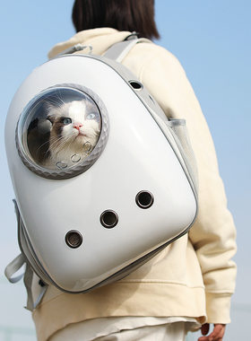 宠物外出便携透明猫包猫咪透气太空舱双肩猫包大容量侧开宠物包