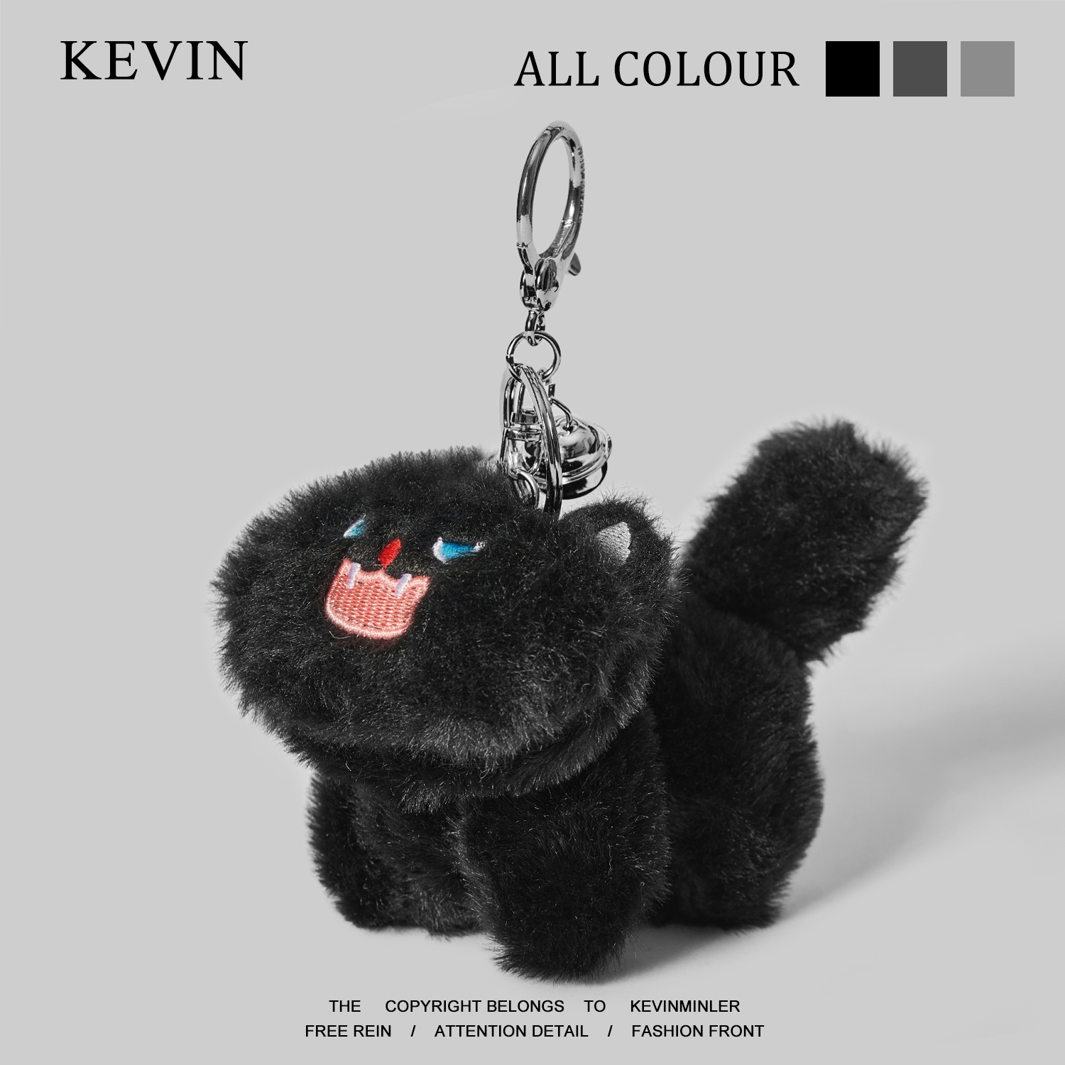 Kevin家！无聊了送ta一个炸毛小猫！可爱包包挂件情侣钥匙扣礼物