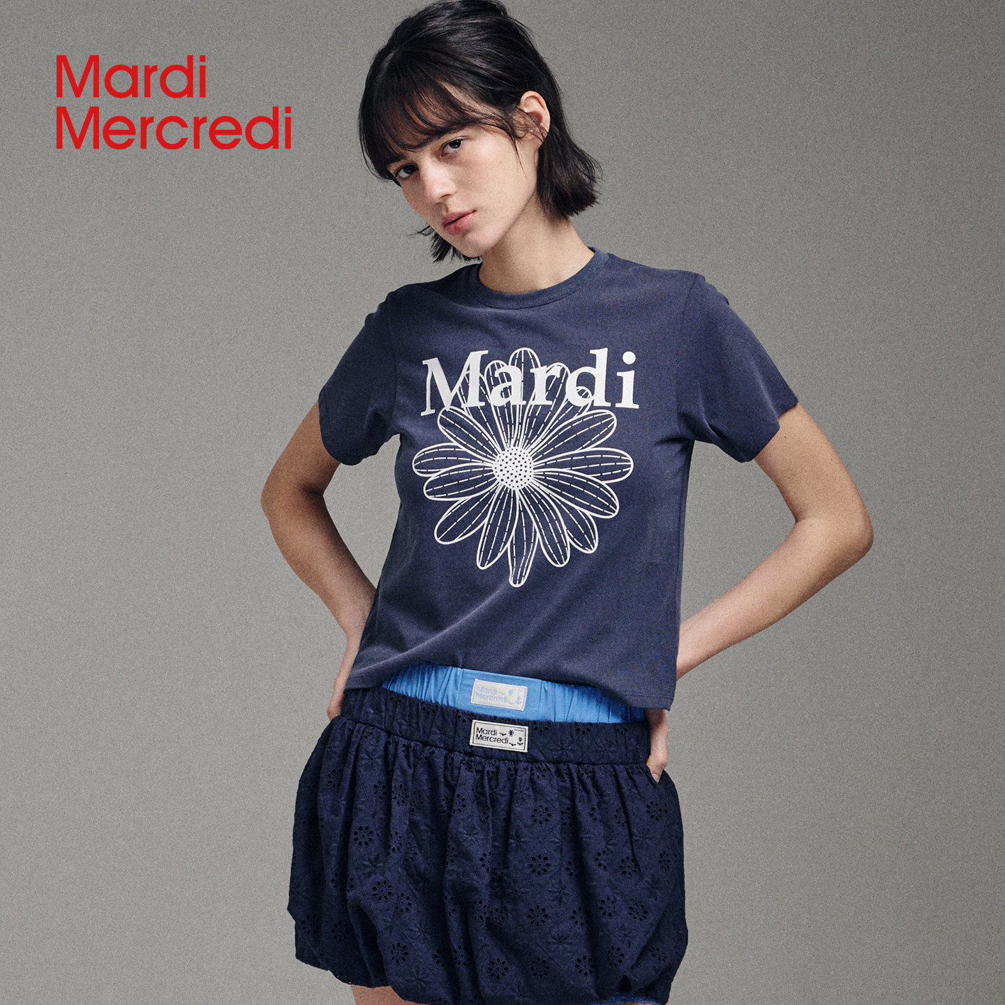 MardiMercredi小雏菊复古印花t恤