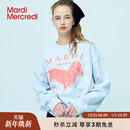 MardiMercredi经典 腊肠狗印花休闲卫衣男女情侣宽松上衣可露丽风