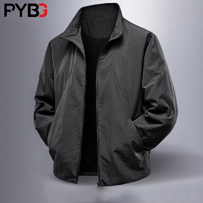 高端商务男士夹克外套2025春装新款立领休闲运动男款防水茄克秋季,男装,夹克,淘宝优惠券,粉丝福利购,淘宝优惠卷