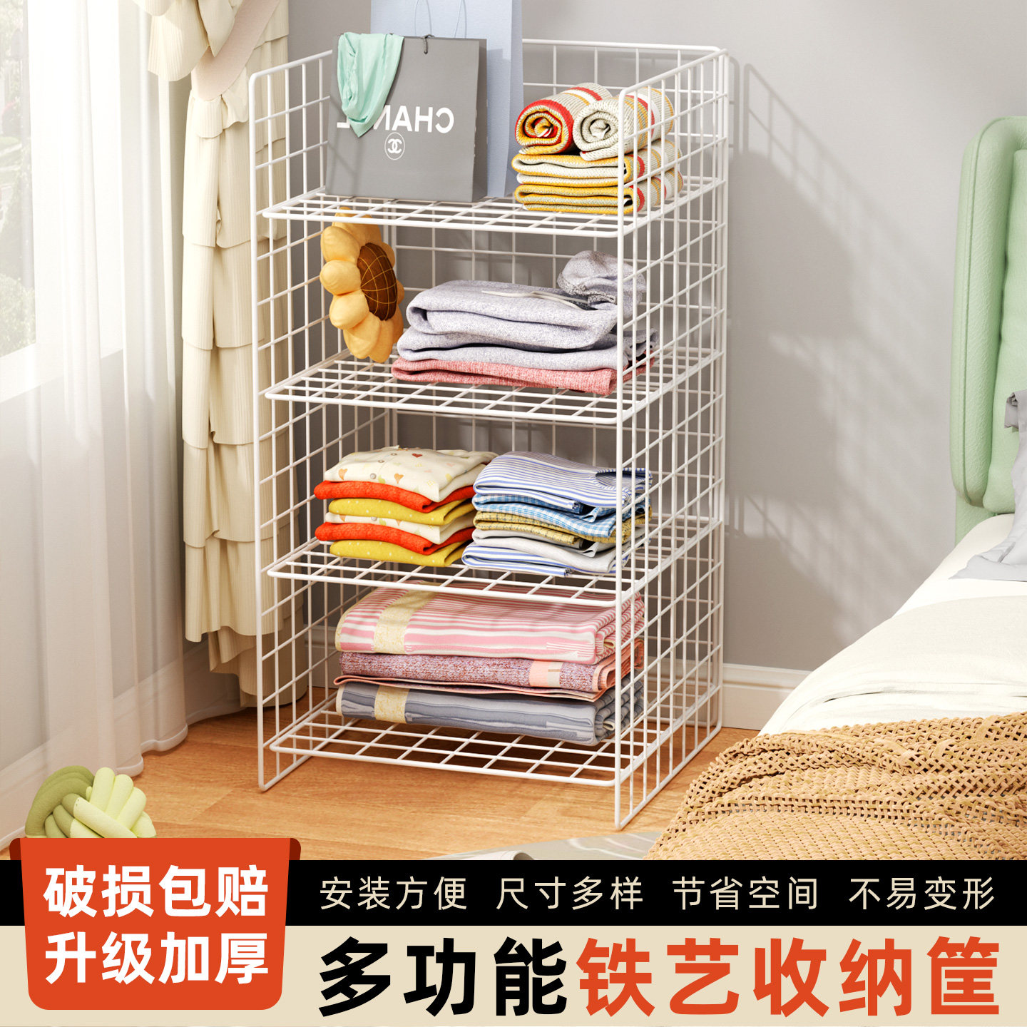网格脏衣篓家用放脏衣服收纳筐污衣桶装衣物高颜值轻奢洗衣篮子