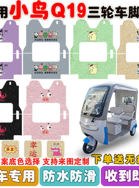 适用小鸟Q19电动三轮车脚垫XN1500DZK-16丝圈防水防滑脚踩垫定制