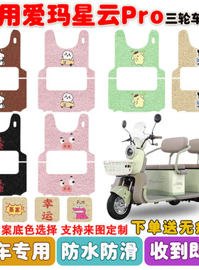 爱玛星云PRO电动三轮车脚垫AM1000DZK-36N丝圈防水防滑脚踩垫定制