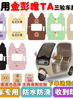 适用金彭唯TA电动三轮车脚垫JP1000DZK-8A丝圈防水防滑脚踩垫定制