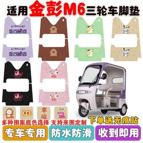 适用金彭M6三轮车脚垫防水防滑垫