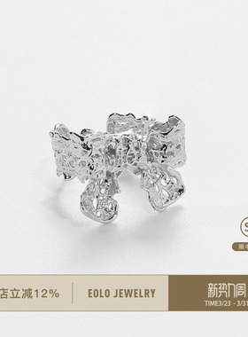 EOLO蕾丝蝴蝶结戒指女设计感