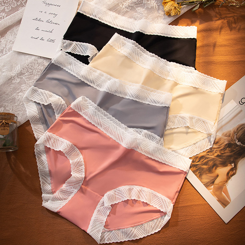 冰丝无痕内裤女纯棉裆中腰提臀收腹透气大码少女蕾丝甜美女士短裤,女士内衣/男士内衣/家居服,女三角裤,淘宝优惠券,粉丝福利购,淘宝优惠卷